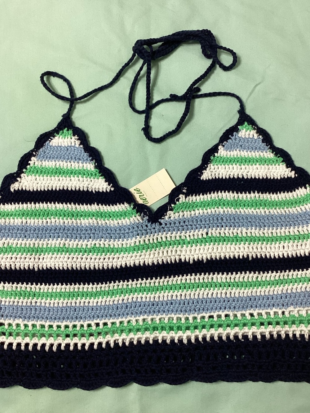 Aerie NWT Ladies Crocheted Striped Halter Top Size M